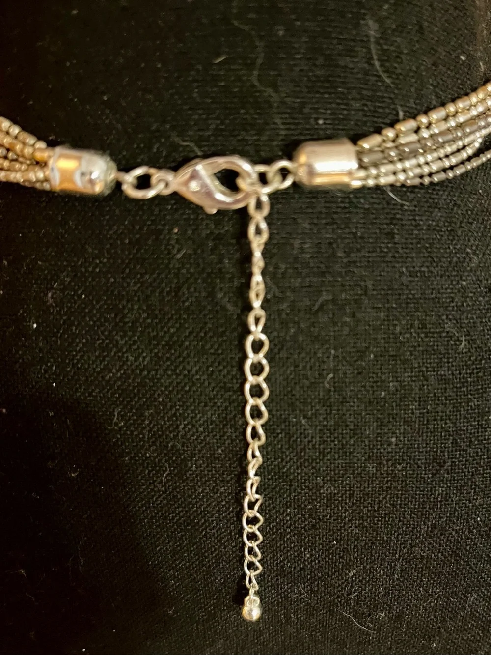 Modern Silver Multi Strand Fluid Chain Lariat Necklace Statement Knot Tassel Fri